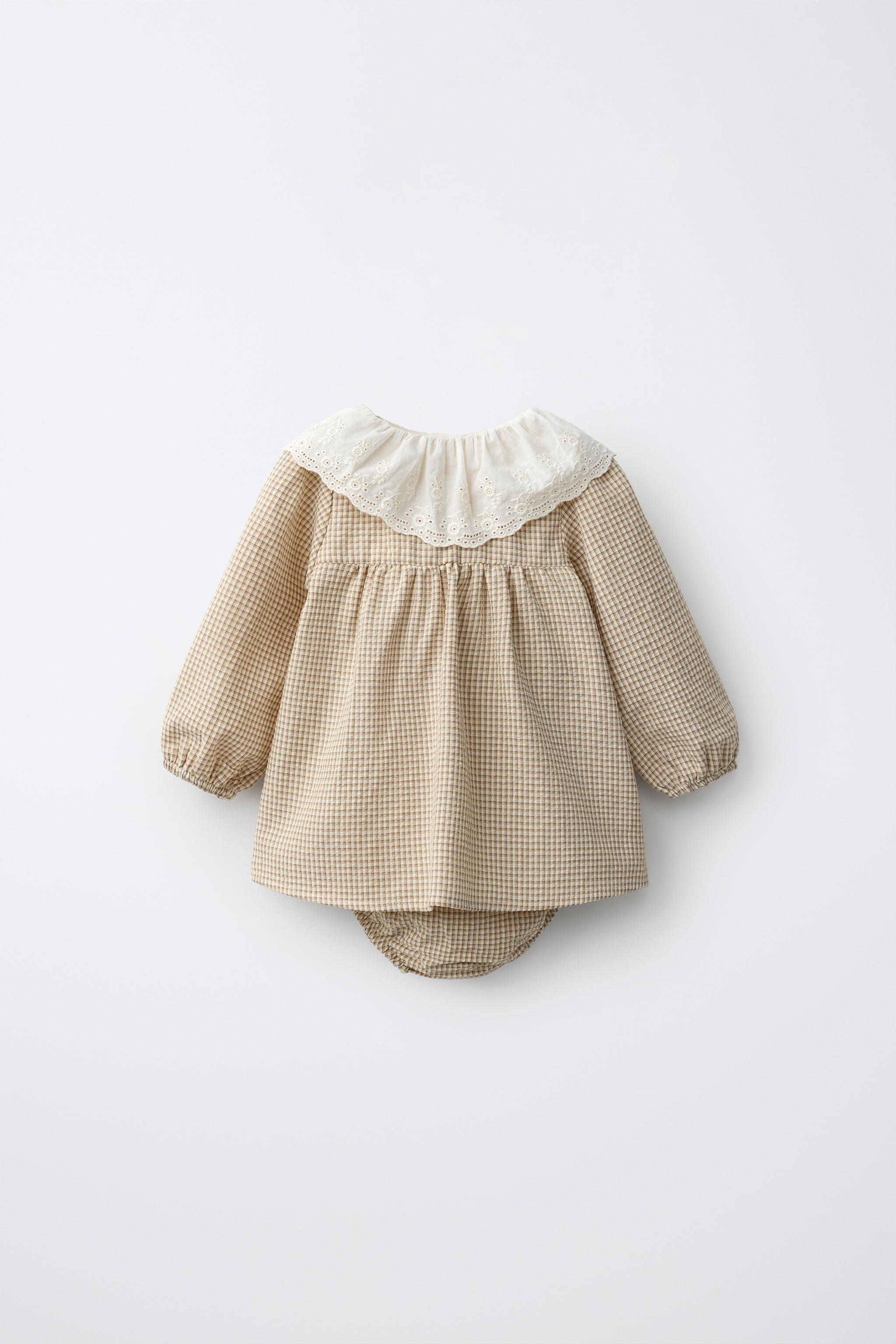 ROBE À COL CLAUDINE ET CULOTTE CARREAUX VICHY
